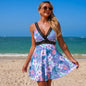 Sexy High Waist Conservative Slimming Hollow Out Cutout Split Swimsuit Women