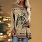 Women's Digital Printing Round Neck Long Sleeve Blouses