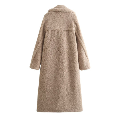Women's Street Fashion Fleece Long Overcoat Outerwear Coats