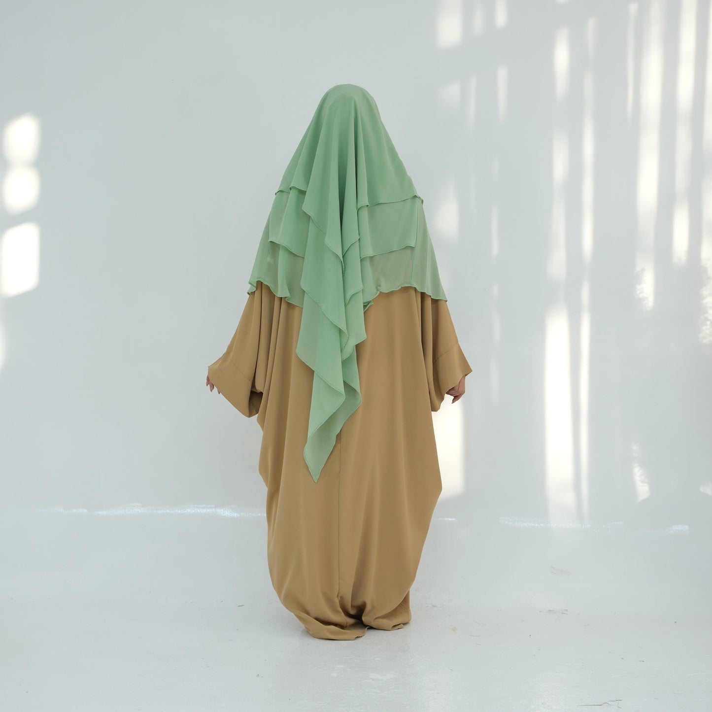 Ruffled Big Swing Headscarf Solid Color Dresses