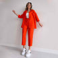 Women's Large Spring Casual Loose Shirt Cropped Suits