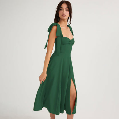 Gown French Style Vacation Dress Backless Sexy Skirts