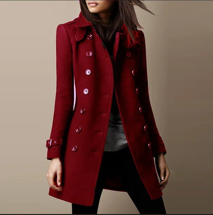 Women's Trendy Attractive Innovative Woolen Mid-length Coats