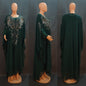 Women's African Dress Chiffon Rhinestone Robe Muslim Dresses