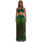 Women's Fashion Wear Sexy Shoulder Strap Tassel Dress Suits
