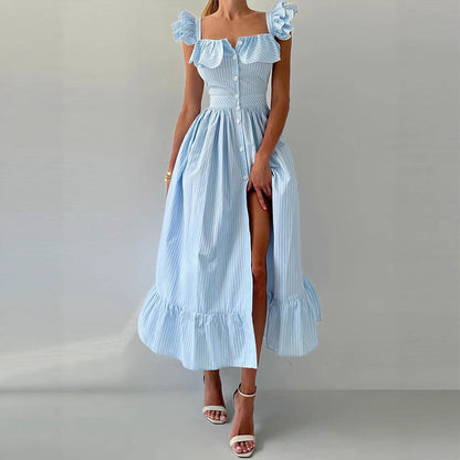 Sleeves Ruffled Dress Fresh Sweet Style Dresses