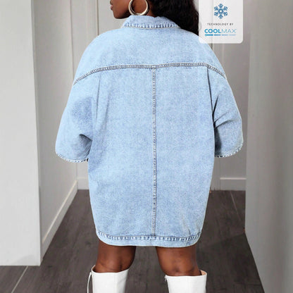 Women's Elegant Street Hipster Tippet Denim Dresses