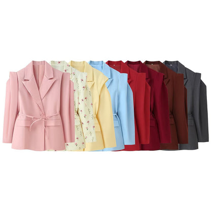 Women's Comfortable Temperament Commute Padded Shoulder Coats