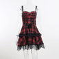 Women's Summer Gothic Plaid Trendy Waist Deep Dresses