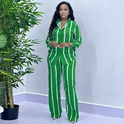 Women's Autumn Fashion Casual Set Shirt Long-sleeved Suits