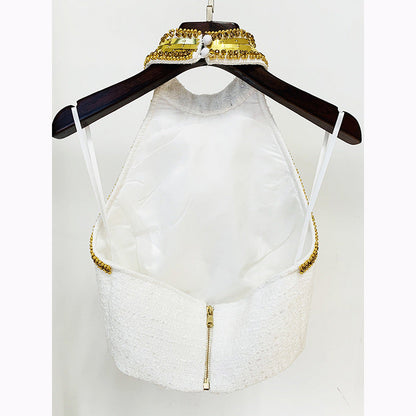 Classy Fashion Bead Diamond Metal Sheet Skirts