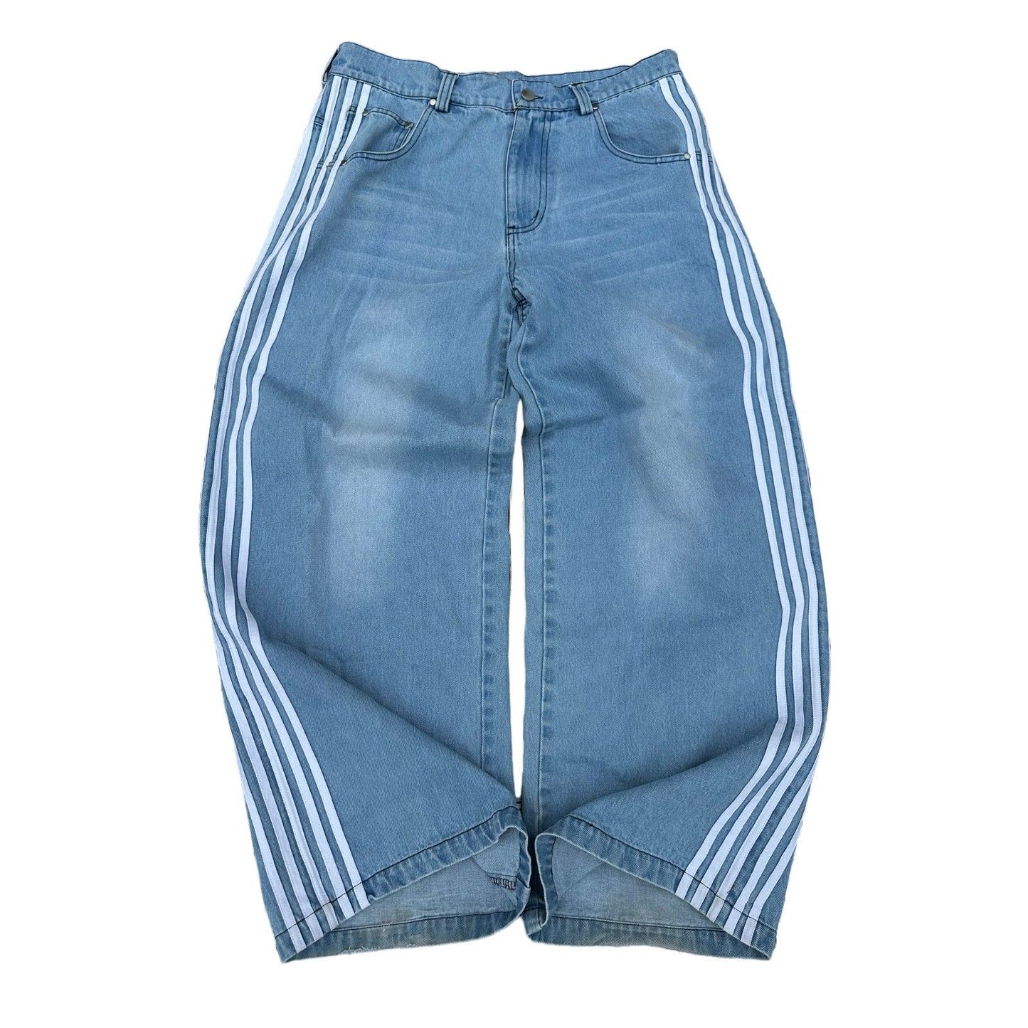 Retro Street Striped Casual Wide Leg Jeans