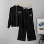 Women's Fashion Casual Knitting Zipper Loose Wide Suits