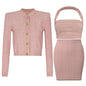 Women's Glamorous Beautiful Fashionable Knitted Three-piece Suits