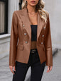 Women's Casual Double Breasted Motorcycle Leather Tops