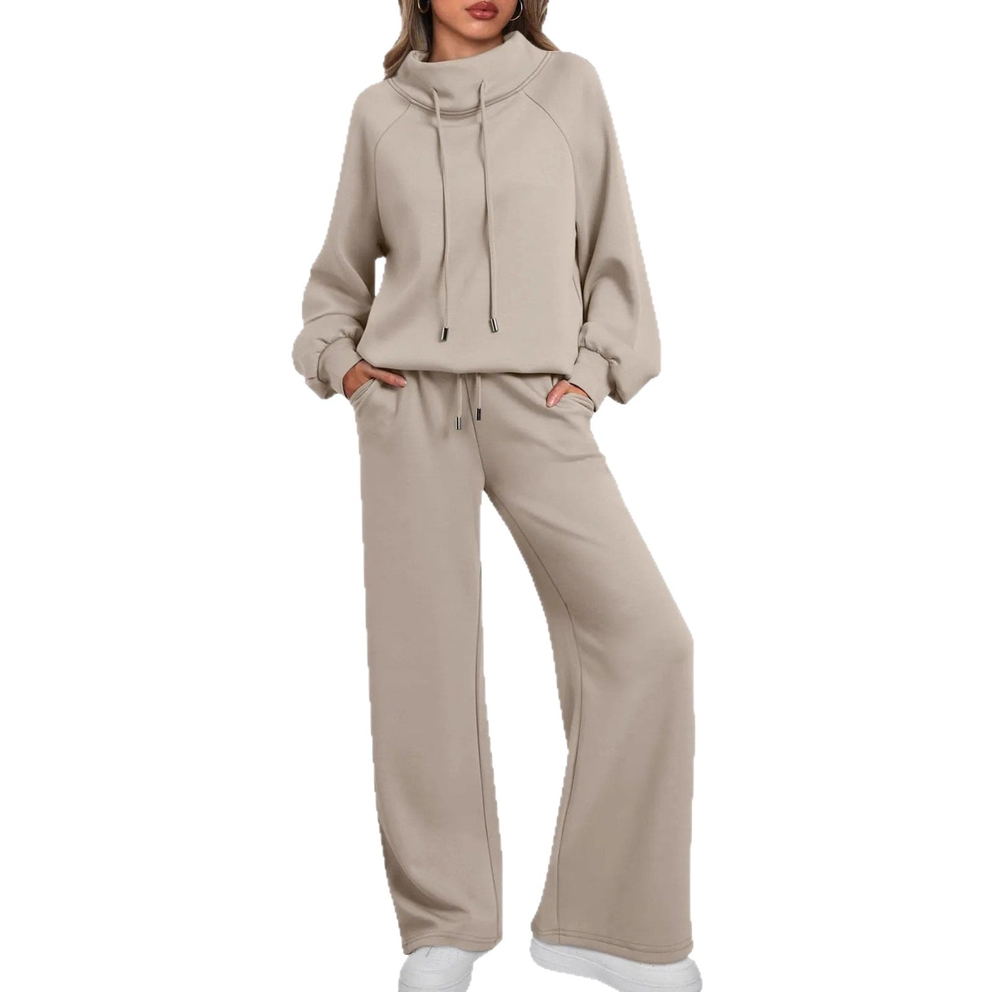 Women's Long Sleeve Wide Leg Fashion Waist Suits