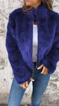 Women's Imitation Fur Turtleneck Zipper Casual Coats