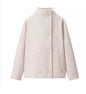 Women's Double-breasted Solid Color Woolen Fabric Lapel Coats