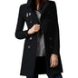 Women's Hot Single Long Woolen Cuff Zipper Coats