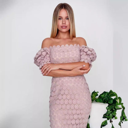 Commuter Midi Dress Three-color Solid Color Dresses