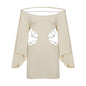 Women Clothing Crossover Lace Up Cutout Off Shoulder Batwing Sleeve Designer Dress