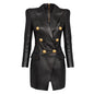 Women's Fashion Simple Temperament Slim Slimming Leather Dresses