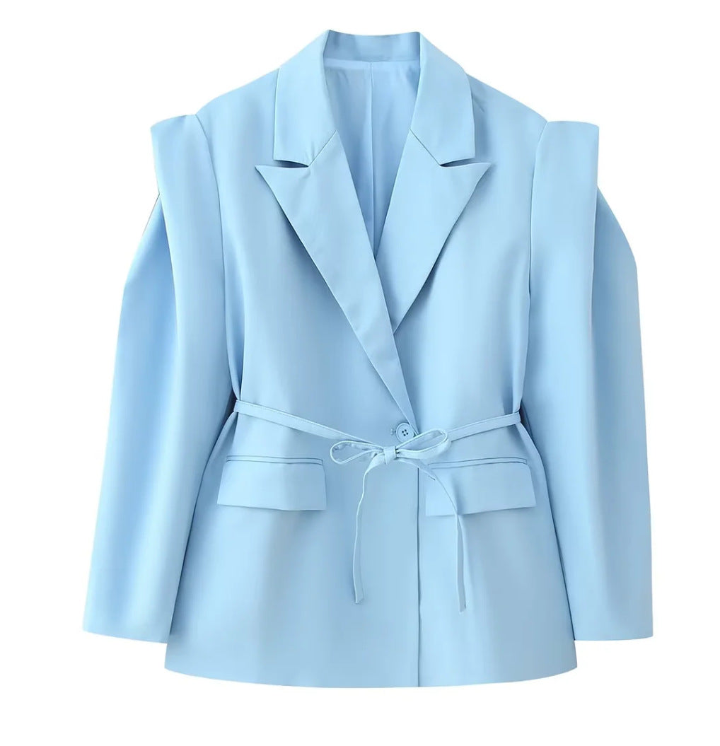 Women's Comfortable Temperament Commute Padded Shoulder Coats