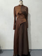 Neck Multicolor Long Sleeve Slim Fit Dresses