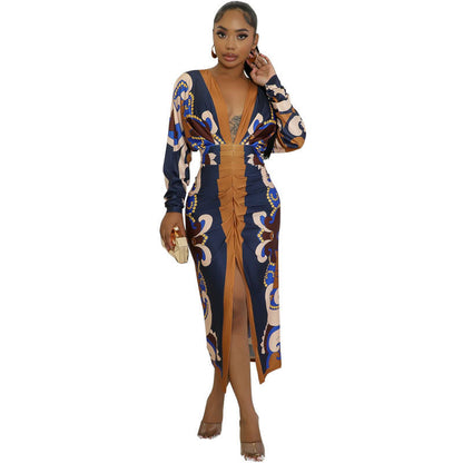 Women's Stylish Long-sleeved Dress Autumn Casual Dresses