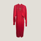 Women's Elegant Metal Decorative Batwing Sleeve Knitted Elastic Long Dresses