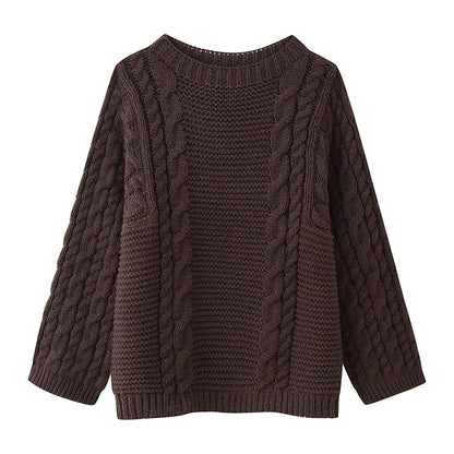 Women's Graceful Unique Pullover Long-sleeved Knitted Sweaters