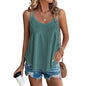 Women's Knitted Summer Round Neck Solid Color Tops