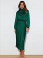 Women's High-grade Satin Long Sleeve Elegant Footwear Dresses