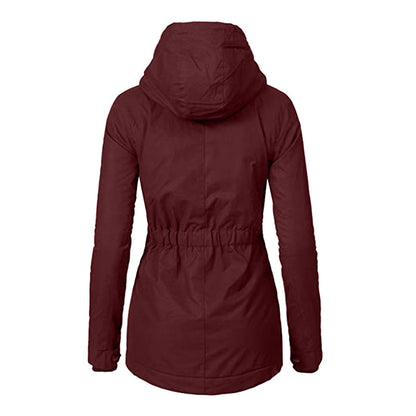 Women's Long Sleeve Zipper Pocket Thickened Colors Coats