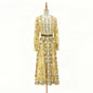 Women's Retro Baroque Pattern Lantern Sleeve Large Hem Clothing
