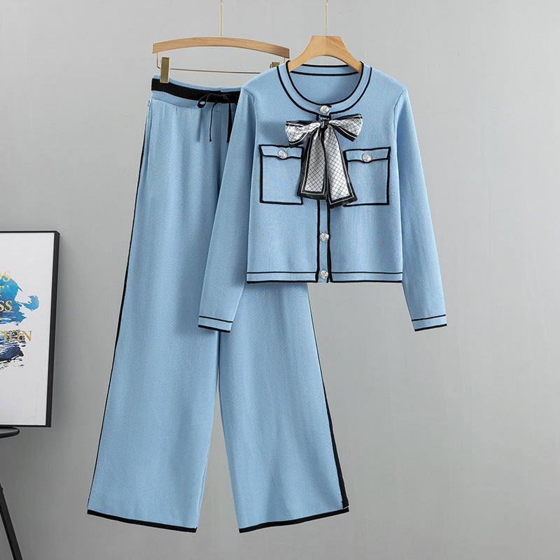 Women's Classic Style Fashion Elegant Knitted European Suits