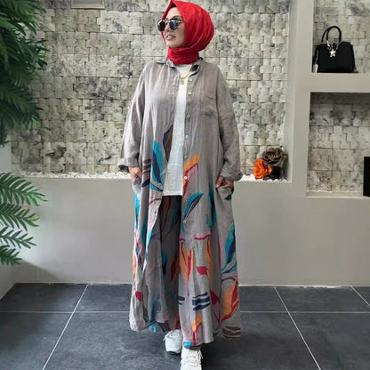 Women's Loose Fashion Printed Long Casual Wide Suits