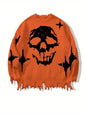 Skull Pattern Personality Street Ripped Pullover Sweaters