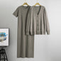 Women's Dress Long Rhinestone Knitted Casual Fashion Suits