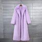 Women's Imitation Plush Furry Fur Extended Collar Coats