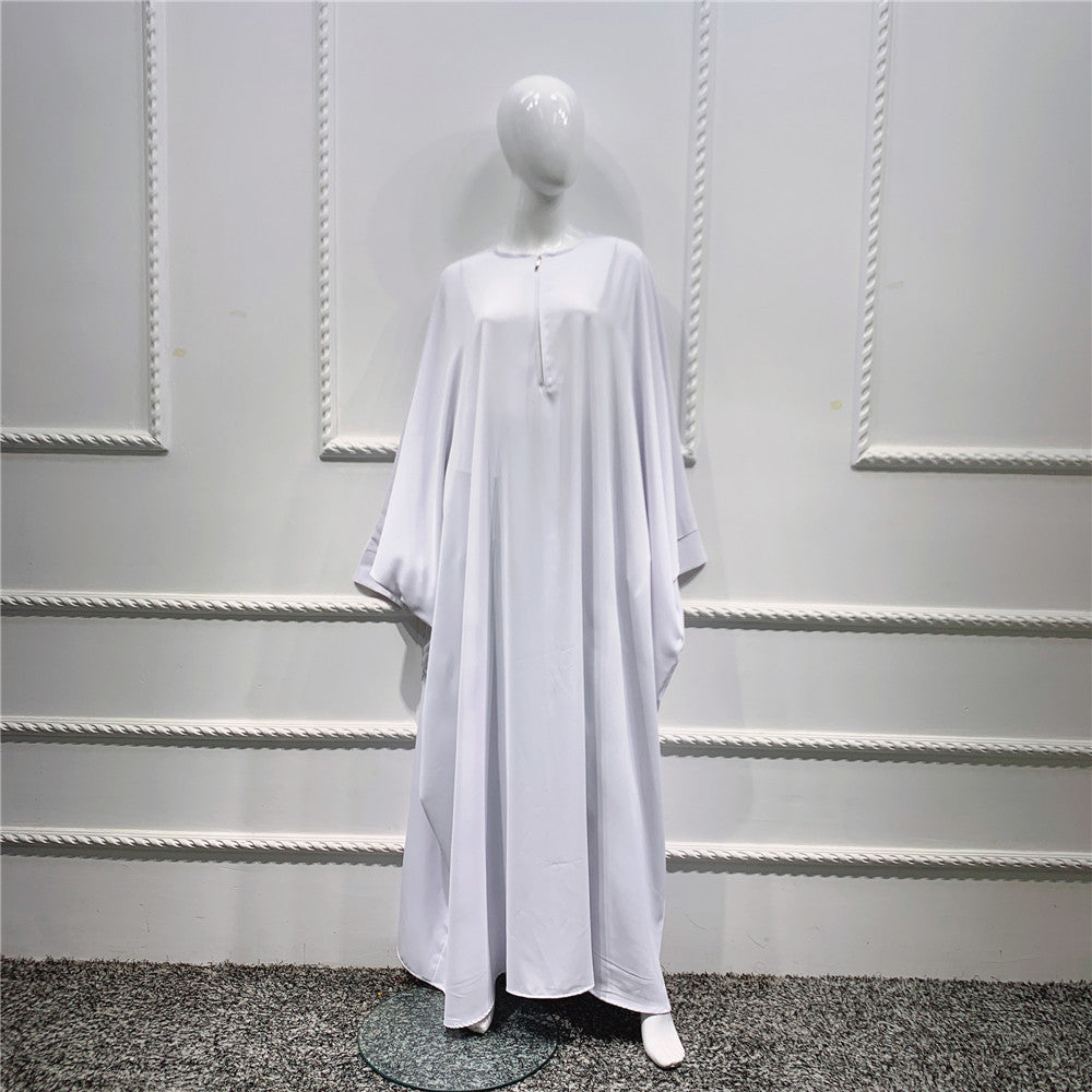 Large Swing Solid Color Batwing Sleeve Dresses