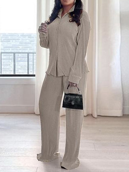 Women's Fashion Elegant Casual Solid Color Trousers Suits