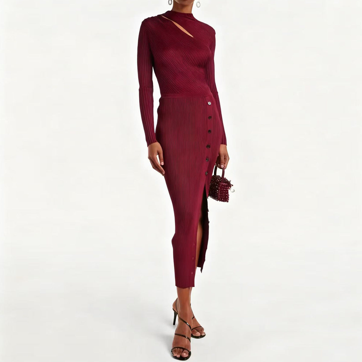 High Quality Autumn Long Sleeve Elastic Dresses