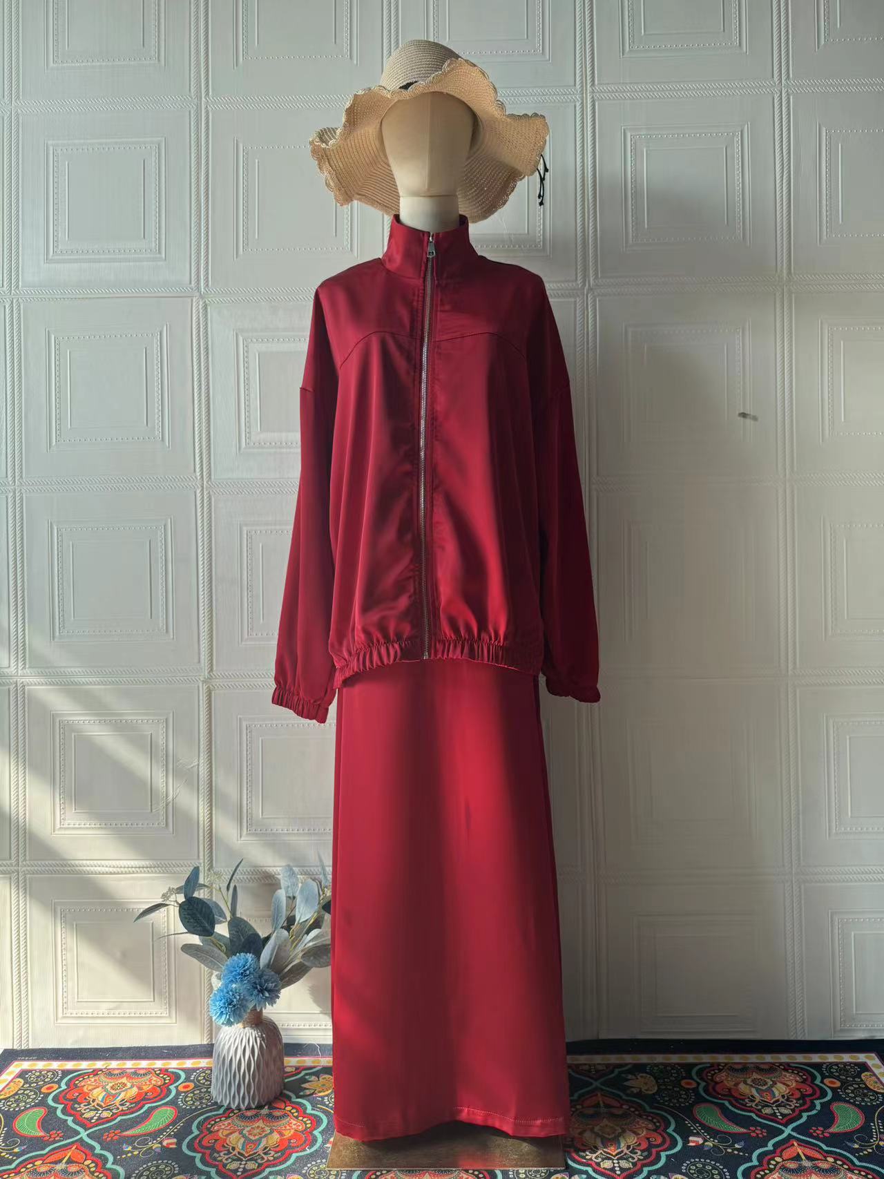 Women's Summer Satin Long Sleeve Dress Fashion Suits