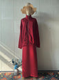 Women's Summer Satin Long Sleeve Dress Fashion Suits