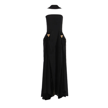 High-grade Dress Summer Tube Twisted Buckle Dresses