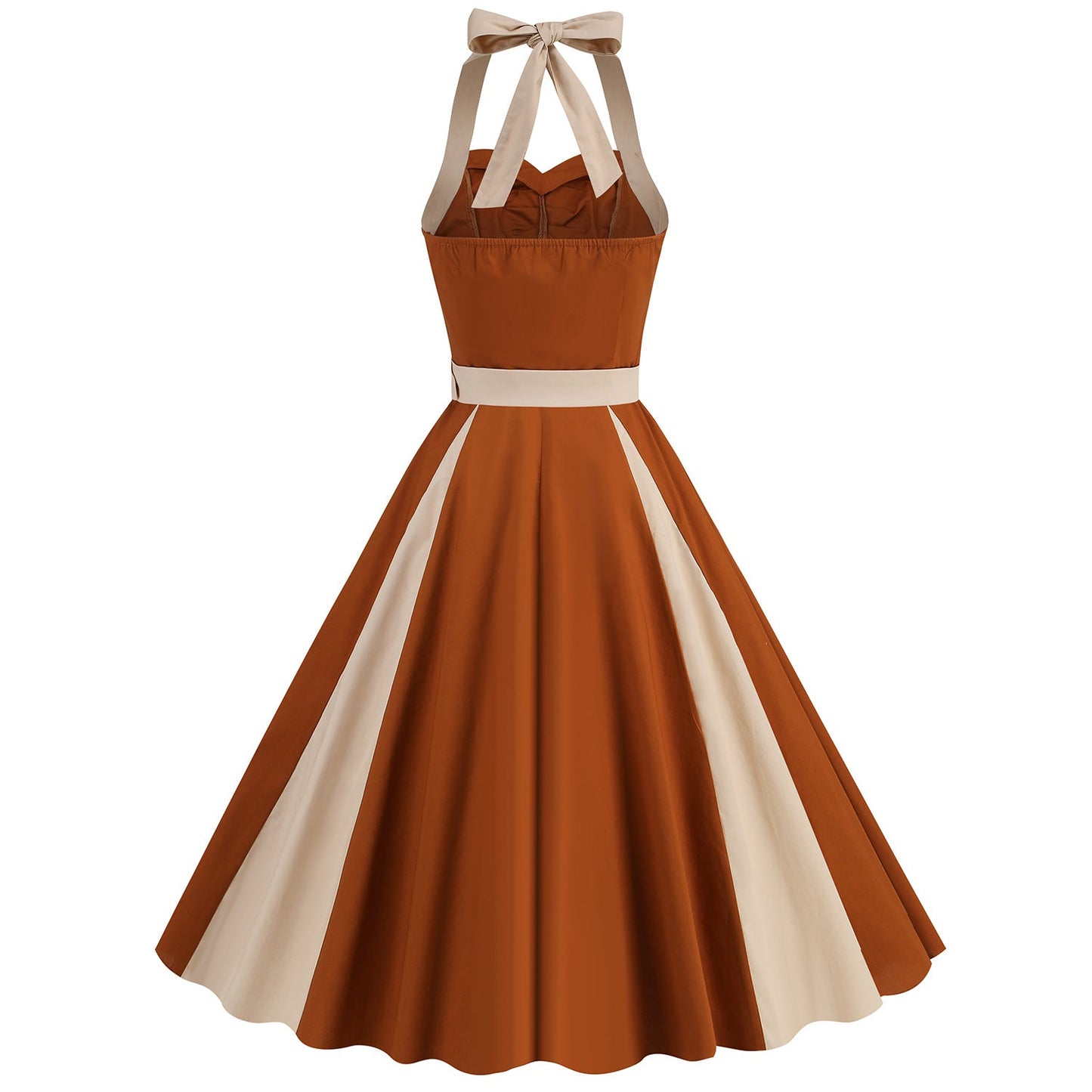 Women's Mid-length Younger Fashion Halter Large Swing Dresses