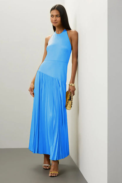 Women's Summer Fashion Casual Pleated Cloth Halter Dresses