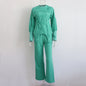 Solid Color Hoodie Round Neck Pullover Suits