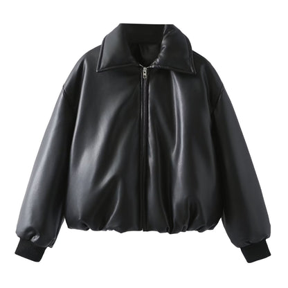 Women's Retro Crew Neck Shackle Lamb Wool Coats